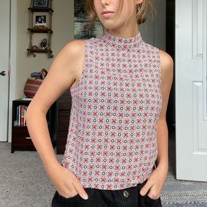 High neck multi-colored top.